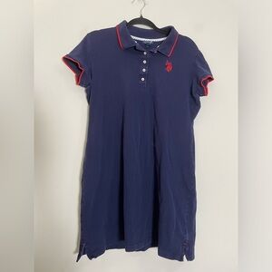 Women’s US POLO Assn Classic Polo Mini Dress in Navy and Red -‎ L